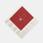 Serviette En Papier Grand Rectangle double bonheur Mariage chinois (Coin)