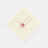 Serviette En Papier Grand Rectangle double bonheur Mariage chinois (Coin)