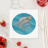Serviette En Papier Grand requin blanc (En situation)