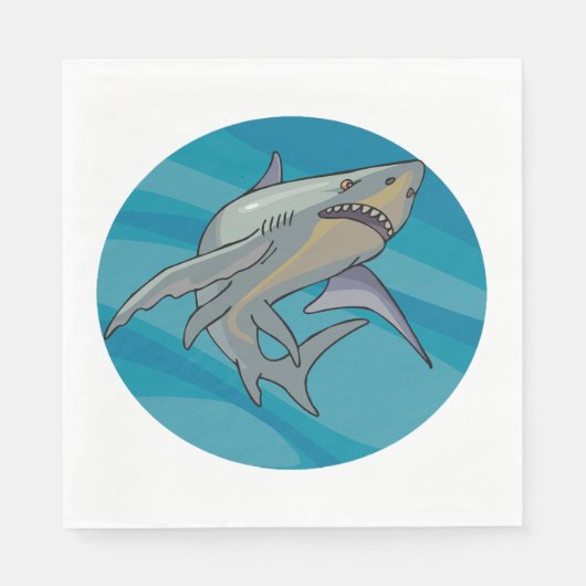Serviette En Papier Grand requin blanc (Devant)