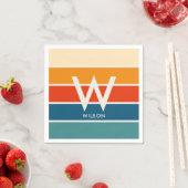 Serviette En Papier Grand Retro Strig Monogramme Parti personnel (En situation)