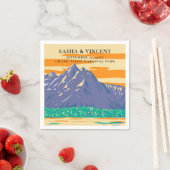 Serviette En Papier Grand Teton National Park Mariage Retro (En situation)