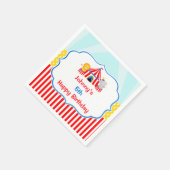 Serviette En Papier Grand Top Carnaval de cirque Anniversaire en rouge (Coin)