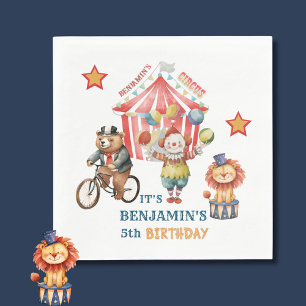 Serviette En Papier Grand Top Carnaval de cirque Cinquième anniversair