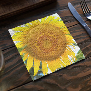 Serviette En Papier Grand tournesol jaune Floral