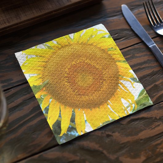 Serviette En Papier Grand tournesol jaune Floral