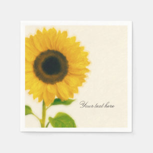 Serviette En Papier Grand Tournesol Peint Rustique Campagne Fête Sur M