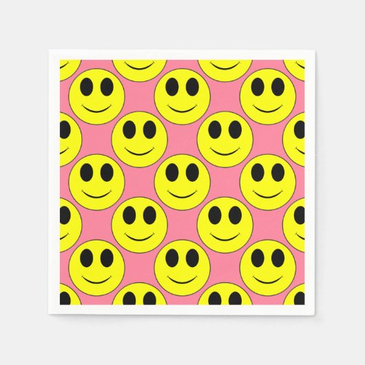 Serviette En Papier Grand Visage Jaune (Devant)