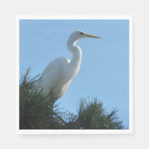 Serviette En Papier Grande Aigrette en Floride ensoleillée