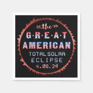 Serviette En Papier Grande éclipse solaire totale américaine le 21