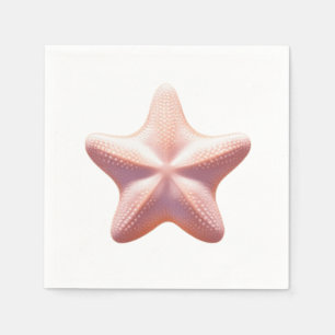 Serviette En Papier Grande étoile de mer rose