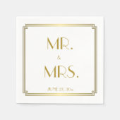 Serviette En Papier Grande Gatsby Art Déco Mariage blanc (Devant)