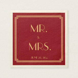 Serviette En Papier Grande Gatsby Art Déco Mariage Rouge