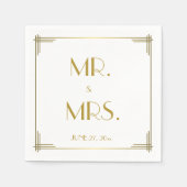 Serviette En Papier Grande Gatsby Gold Art Déco Mariage serviettes (Devant)