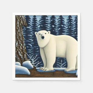 Serviette En Papier Grande Ours Blanc Du Nord