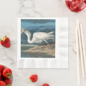 Serviette En Papier Grande Peinture de la faune d'Audubon Heron blanc (En situation)