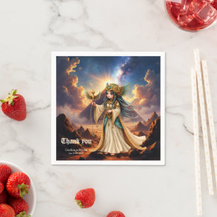 Serviette En Papier Grande Prêtresse Céleste de la Pyramide d'Or