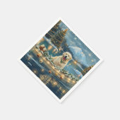 Serviette En Papier Grande Pyrénées Noël Festive Voyage (Coin)