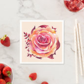 Serviette En Papier Grande Rose rose rose simple (En situation)