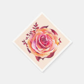 Serviette En Papier Grande Rose rose rose simple (Coin)