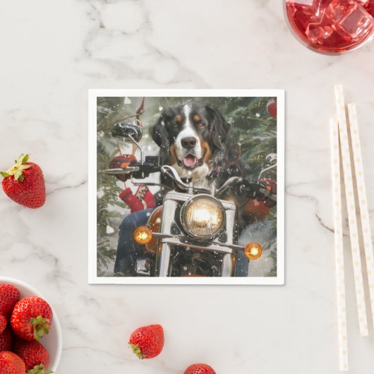 Serviette En Papier Grande Suisse de l'équitation moto Noël (En situation)