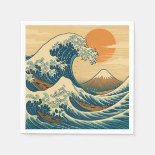 Serviette En Papier Grande vague au large de Kanagawa