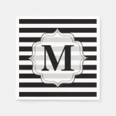 Serviette En Papier Grandes noires et blanches Monogrammes serviettes (Devant)