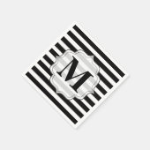 Serviette En Papier Grandes noires et blanches Monogrammes serviettes (Coin)