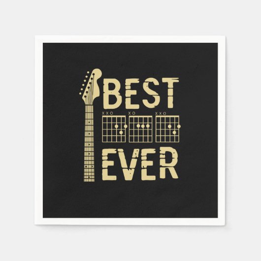 Serviette En Papier Grandfather Quotes | Best Dad Guitar Ever (Devant)