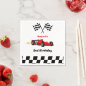 Serviette En Papier Grandir DEUX Fast Race Car Boy 2e anniversaire (En situation)