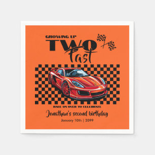Serviette En Papier Grandir trop vite 2e anniversaire  Voiture de spor