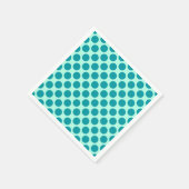 Serviette En Papier Grands points rétro - aqua et turquoise (Coin)