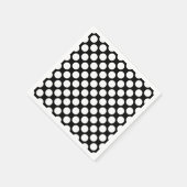 Serviette En Papier Grands points rétro - blanc et noir (Coin)