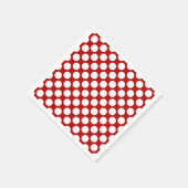 Serviette En Papier Grands points rétro - blanc et rouge (Coin)