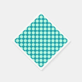 Serviette En Papier Grands points rétro - turquoise et aqua (Coin)