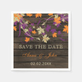 Serviette En Papier Grange Bois Plum Rustique Feuilles d'automne Enreg (Devant)