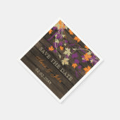 Serviette En Papier Grange Bois Plum Rustique Feuilles d'automne Enreg (Coin)