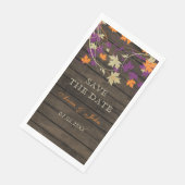 Serviette En Papier Grange Bois Plum Rustique Feuilles d'automne Enreg (Coin)