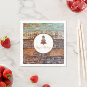 Serviette En Papier Grange d'hiver, Joyeuses fêtes (En situation)