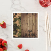 Serviette En Papier grange rustique bois pays ouest Camo Mariage (En situation)