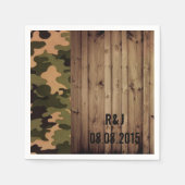 Serviette En Papier grange rustique bois pays ouest Camo Mariage (Devant)
