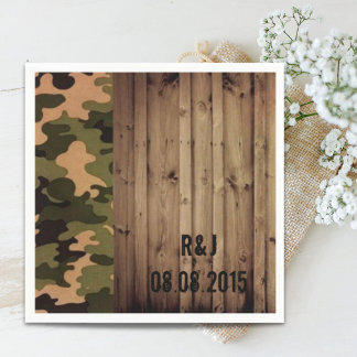 Serviette En Papier grange rustique bois pays ouest Camo Mariage