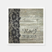 Serviette En Papier grange rustique dentelle mariage campagnard modern (Devant)
