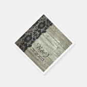 Serviette En Papier grange rustique dentelle mariage campagnard modern (Coin)