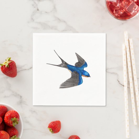 Serviette En Papier Grange volante Swallow Bird Art (En situation)