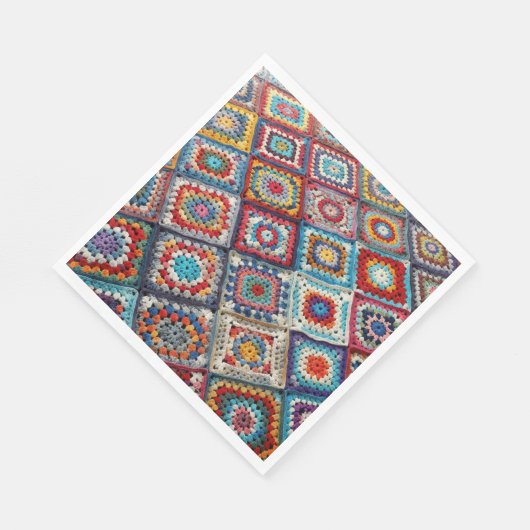 Serviette En Papier Granny Carré Crocheted Quilt (Coin)