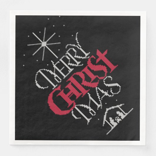 Serviette En Papier Granny Knit Christian Ugly Joyeux pull de Noël (Devant)