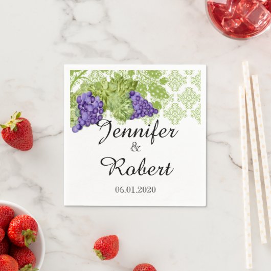 Serviette En Papier Grapevine Jardin Mariage Napkin (En situation)