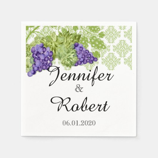 Serviette En Papier Grapevine Jardin Mariage Napkin (Devant)