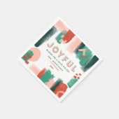 Serviette En Papier Graphique abstrait moderne rouge, rose + vert joye (Coin)
